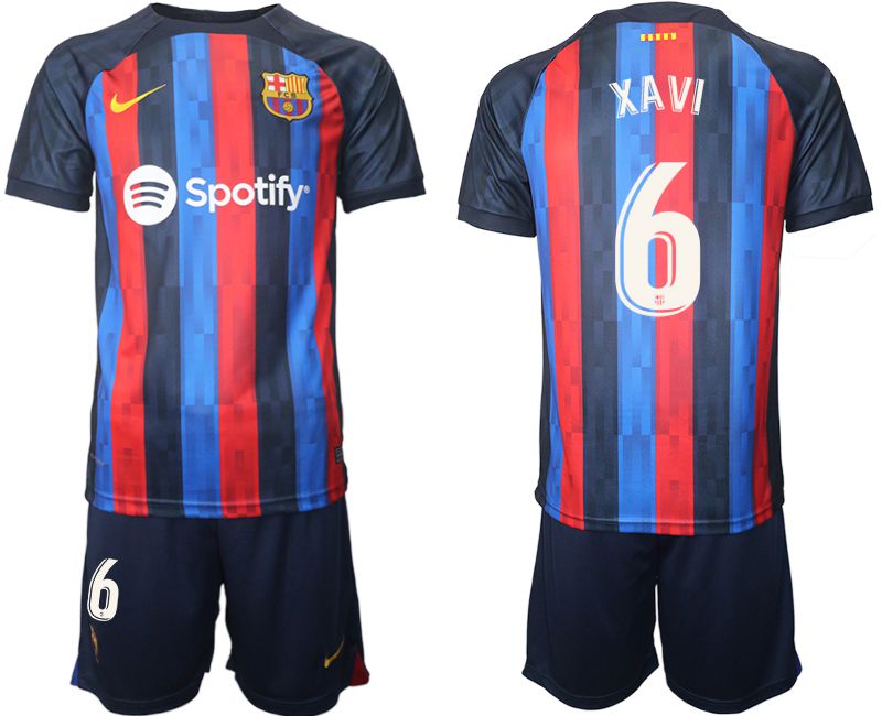Men 2022-2023 Club Barcelona home blue #6 Soccer Jersey
